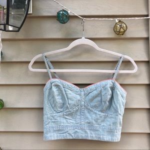 American Eagle Denim Crop Tank
